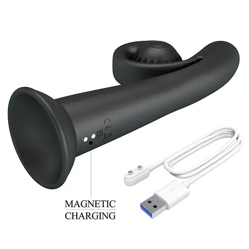 Вібратор Pretty Love Love Romance Selma Snail, 20 см (чорний) - фото 6