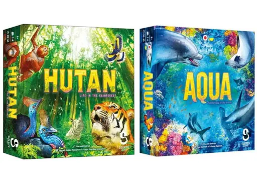 Настольная игра Lords of Boards HUTAN: Жизнь в тропиках + Aqua. Океанское биоразнообразие (укр.) (LOB2411UA+1)