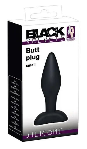 Анальна пробка Black Velvets 9 см (чорний) - фото 4