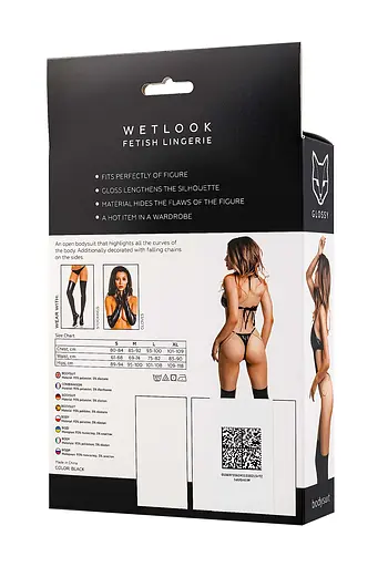 Боді Glossy Reina wetlook L (чорний) - фото 9