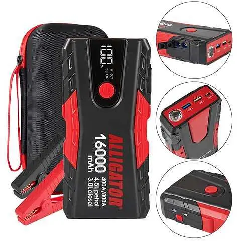 Пуско зарядное устройство (бустер) для авто Alligator JS840 Jump Starter 16000mAh + Power Bank - фото 3