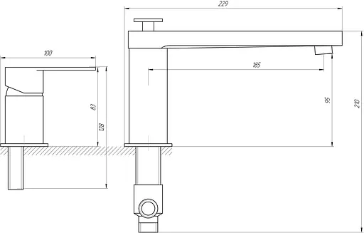 Смеситель для ванны Topaz Sardinia черный матовый TS 08111-H19-BB - фото 2