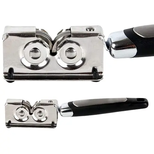 Механічна точилка ножеточка для всіх видів ножів з нержавіючої сталі 18.5 см, Kitchen Master Чорний 85639 - фото 6