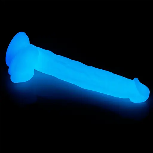 Неоновый фаллоимитатор LoveToy Lumino Play 26.9 см голубой - фото 2
