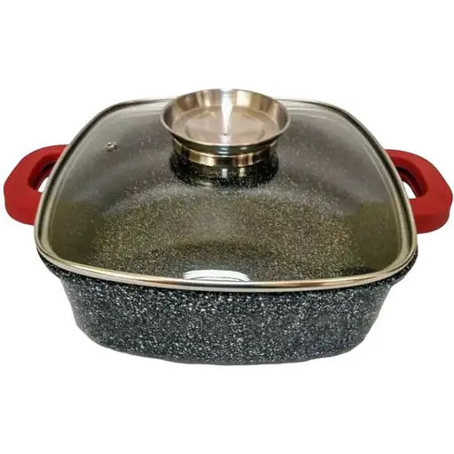 Кастрюля Bohmann BH-2427 MRB с антипригарным покрытием, двойным дном из литого алюминия с крышкой - фото 1