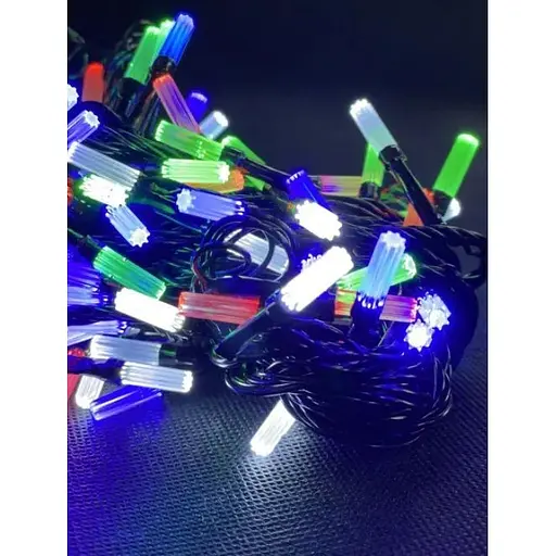 Новорічна гірлянда Восьмигранний рубін 6 м - 100 кольорових лампочок - фото 1