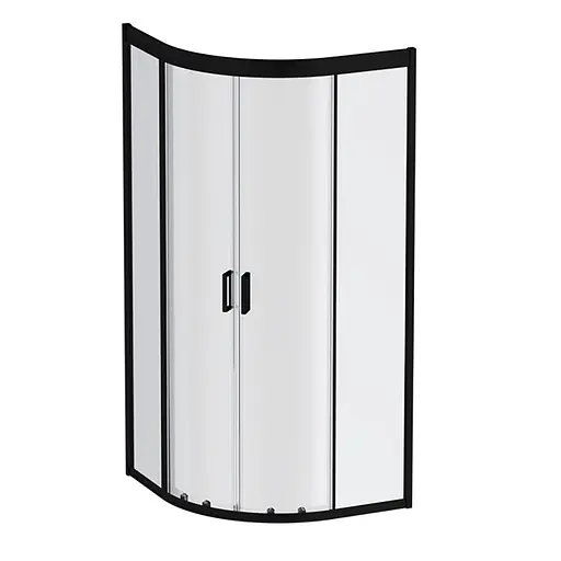 Душевая кабина Am.Pm Gem 1/ 4 Round 80x80 см без поддона black W90UG-401-080BT, прозрачный, черный - фото 1