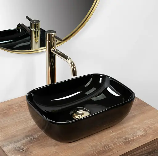 Умивальник Rea Belinda mini накладний black REA-U8004, Чорний - фото 2