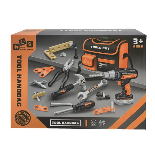 Дитячий набір інструментів 778-74, звук, 25 елементів, дриль, інструменти, в сумці, в коробці (6967068401900) - фото 2