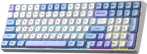 Клавіатура Aula S100pro Red Switch Wireless 2.4G/BT EN/UA White Blue (6948391205762) - фото 2