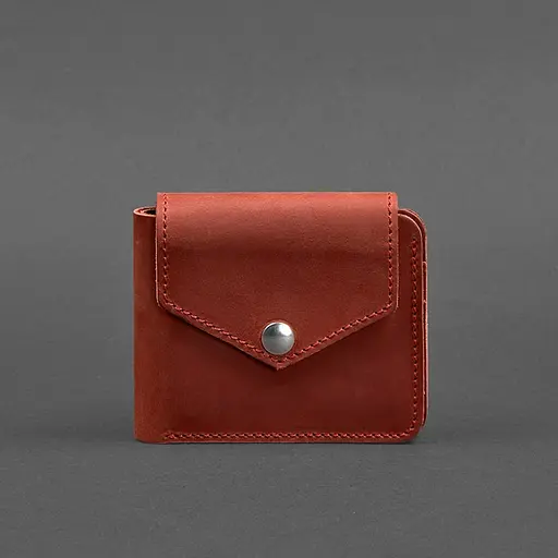 Женское кожаное портмоне 4.2 на коралловой кнопке Crazy Horse - фото 6