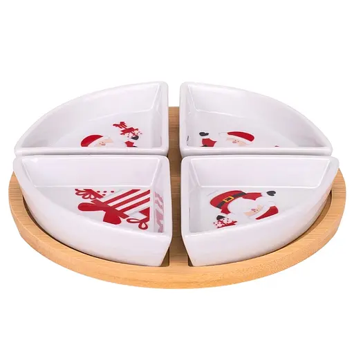 Набір піал Elisey Турботливий Санта на бамбуковій підставці (6020-007) - фото 2