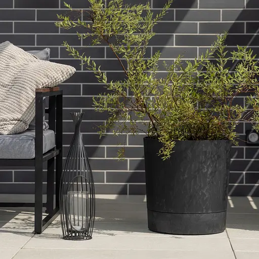 Вазон Lamela Aura с подставкой 20х21 см черный бетон (9711246) - фото 3