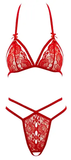 Комплект білизни Cottelli Lace Set L червоний - фото 6