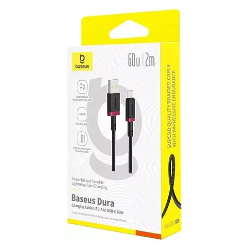 Кабель Baseus Foamed Silicone Fast Charging Data Cable USB to Type-C 100W Comic 2 м чорний - фото 2