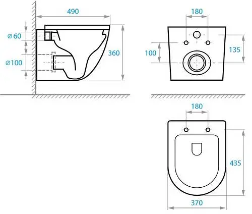 Унитаз подвесной Koller Pool Round Smart Tornado 3.0 с сидением Soft Close RN-0490-RQ3, Белый - фото 4