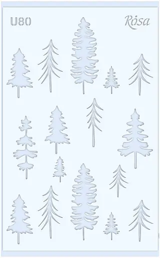 Трафарет багаторазовий універсальний №U80 Зима 13×20см прозорий 0,5мм Rosa Talent - фото 1