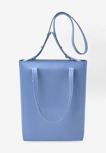 Шкіряний шоппер Nancy блакитний - фото 5
