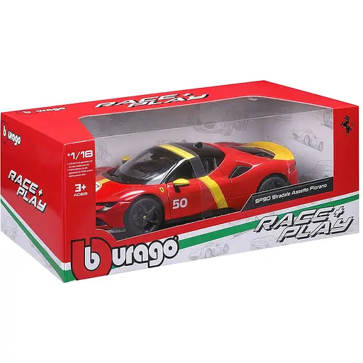 Автомодель Bburago R&P Ferrari SF90 Stradale Assetto Fiorano 1:18 (18-16021) - фото 6