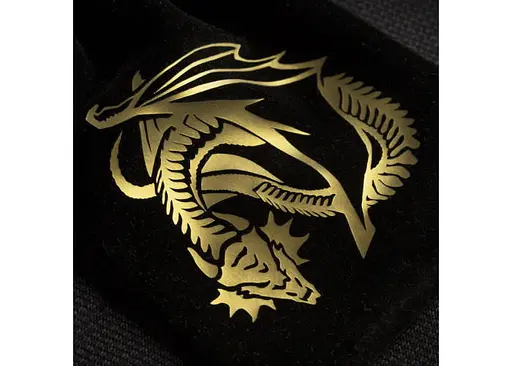 Мішечок для кубиків Q-Workshop Dragon Black & golden Velour Dice Bag (BDRA201) - фото 2