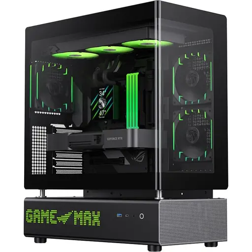 Корпус GameMax N90 из закаленного стекла без блока питания, черный (N90 BG) - фото 2