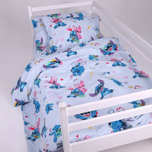 Комплект постільної білизни Бязь Mirson Cute Stitch Blue 160х220см (2200012552148) - фото 1