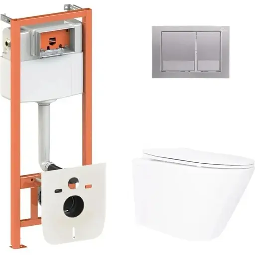 Набір Q-tap Nest 4 в 1 підвісний унітаз Swan Ultra Quiet 520x360x320 + комплект інсталяції QT16335180W48206 - фото 1