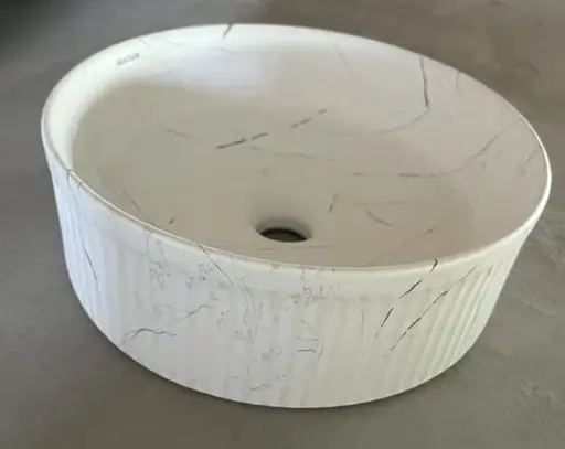 Умивальник накладний Mixxus Premium Wave-0102 marble 370x370x130 мм MP6528, Мармур - фото 6