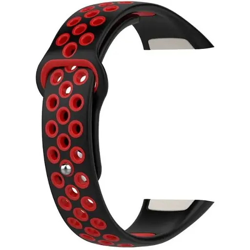 Ремінець DK CDK Silicone Sport Band Nike для Huawei Band 6 (012812) (black / red) - фото 2