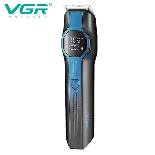 Триммер VGR V-173 13 в 1 аккумуляторный с LED-дисплеем машинка для стрижки Черный с Синим 5 Вт - фото 4