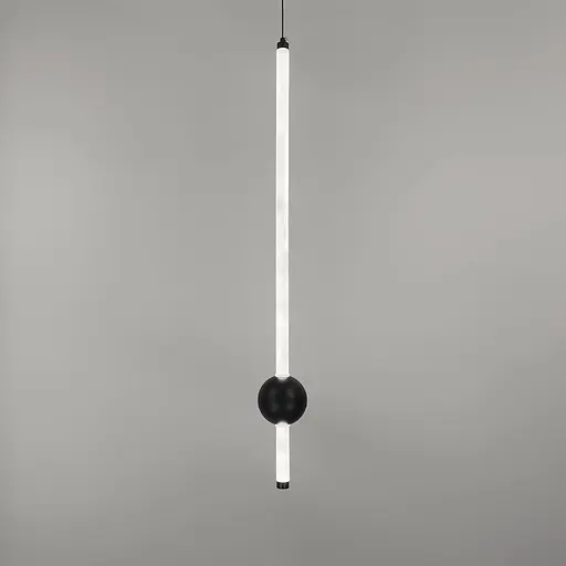 Led светильник в вертикальной форме 90 см с черным шариком | Line F | Арт. YG517A/900 VL BK - фото 5