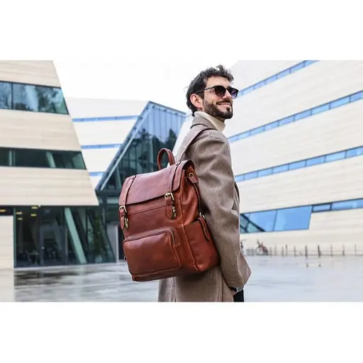 Кожаный рюкзак Time Resistance 35х40х15 см sum0028460 - фото 3