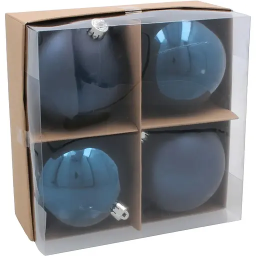 Комплект елочных шариков Chomik пластиковые 10 см синие 4 шт. (GIF3917)