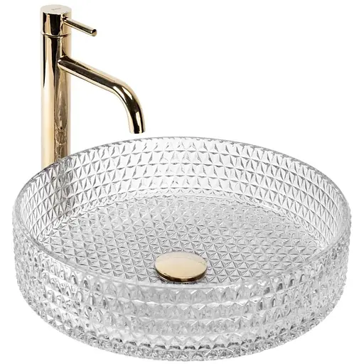 Умывальник Rea Cristal Transparent 40 накладной REA-U0284, Прозрачный - фото 1