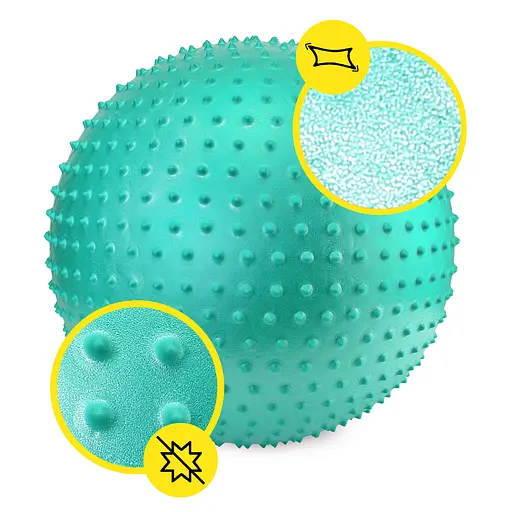 Мяч для фитнеса (фитбол) Cornix 55 см массажный Anti-Burst Mint XR-0472 - фото 4
