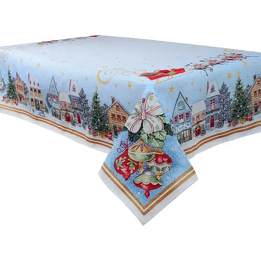 Скатертина Lefard Home Textile Comet гобеленова новорічна з люрексом 140х140 см (716-010) - фото 1