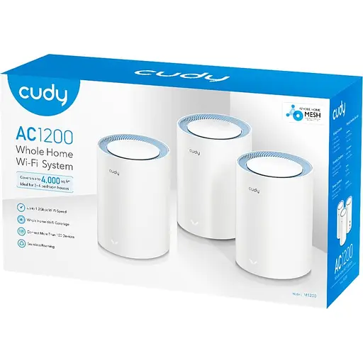 MESH-система Cudy WiFi M1200(3-pack), AC1200 Wi-Fi Mesh Solution (M1200(3-Pack)) - фото 4