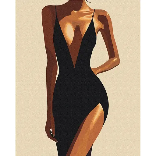 Картина за номерами на підрамнику Brushme Чарівність у чорному