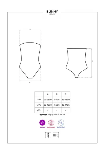 Еротичний костюм Obsessive Bunny L/XL чорний - фото 7