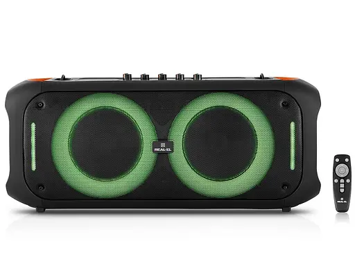 Портативная колонка Real-El X795 Boombox 70W Bluetooth, Echo Karaoke, TWS, RGB, Black - фото 7