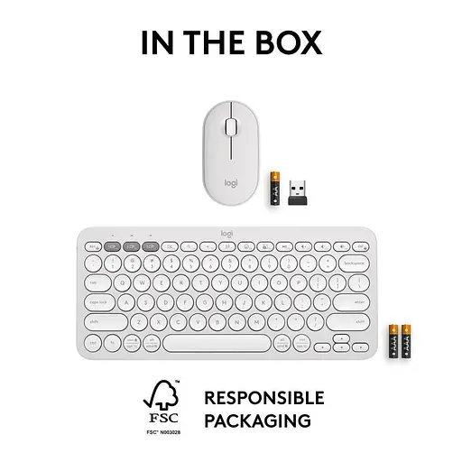 Комплект (Клавіатура та Миша) Logitech Pebble 2 Combo Tonal UA (920-012240) White - фото 4