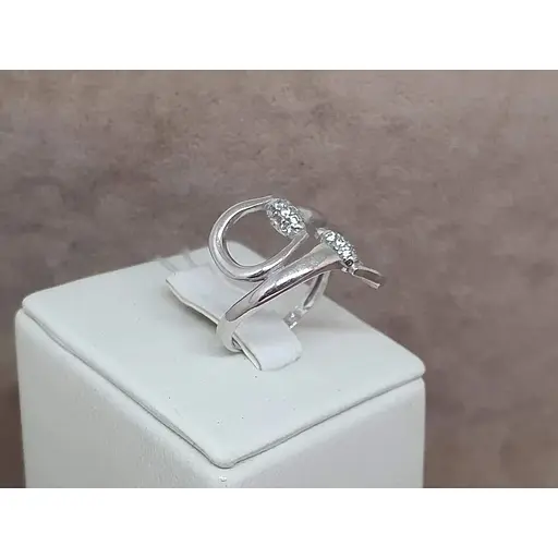 Срібне кільце Агні ГОРЕЛЬЕФ з фіанітами. 1625/1Р-CZ 17,5 - фото 3