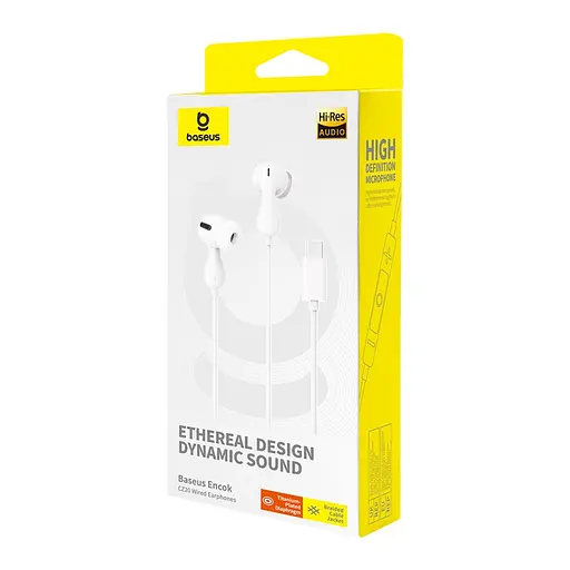 Навушники Baseus Encok HZ20 Wired Earphones Moon White - фото 6