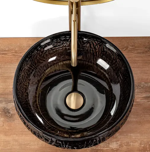 Умивальник Rea Ice Black накладний REA-U6660, Прозорий - фото 6