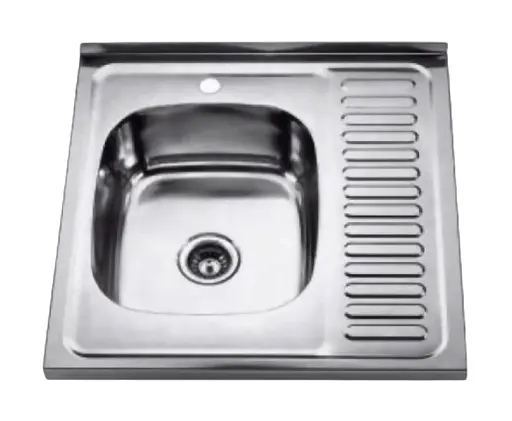 Мийка кухонна Kraft 6060L-E прямокутна 600х600х180 мм 0,8 мм Satin 30412 - фото 1