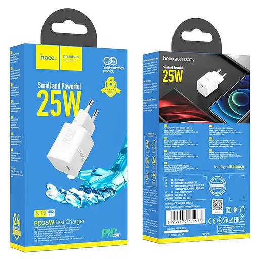 Блок питания сетевой Hoco Rigorous charger N19 25 ватт белый - фото 3