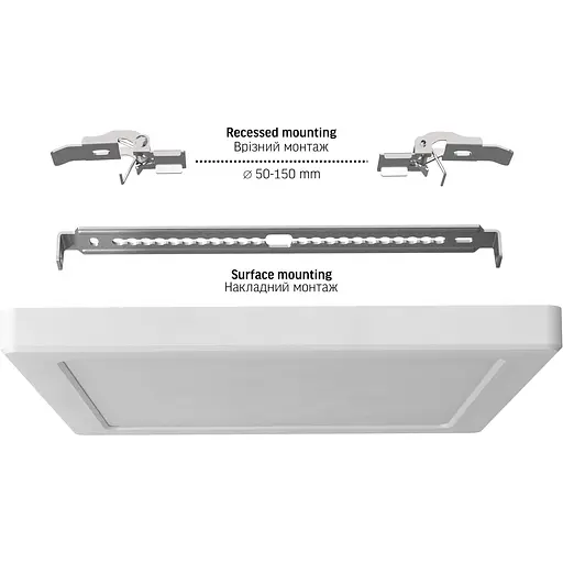 Світильник LED Videx квадратний DL6S 18W 3000K-4000K-6500K White (VL-DL6S-18CW) - фото 4