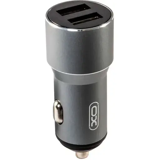 Автомобільний зарядний пристрій XO CC30 Metal car charger Сірий - фото 1