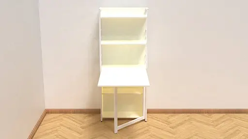 Стіл книжка з етажеркою Практик 2 Ferrum-decor 1555x640x990 Білий метал ДСП Біле 16 мм (FRD-104632) - фото 3