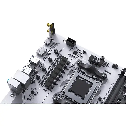 Материнская плата Maxsun AM5 eSport B650M WIFI6 ICE, B650, 2xDDR5, Int.Video (CPU), 3xSATA3, 1xM.2, 1xPCI-E 4.0 x16, 1xPCI-E 3.0 x1, ALC897, RTL8111H, RTL8821CE, BT4.2, 4xUSB3.2/2xUSB2.0, DP/HDMI, Micro ATX - фото 4